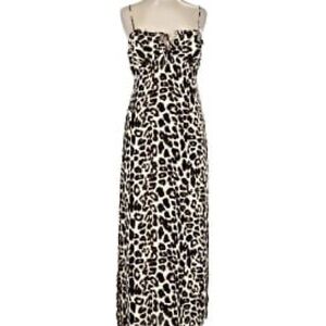 Monteau Animal Print Maxi Dress - Black and Cream